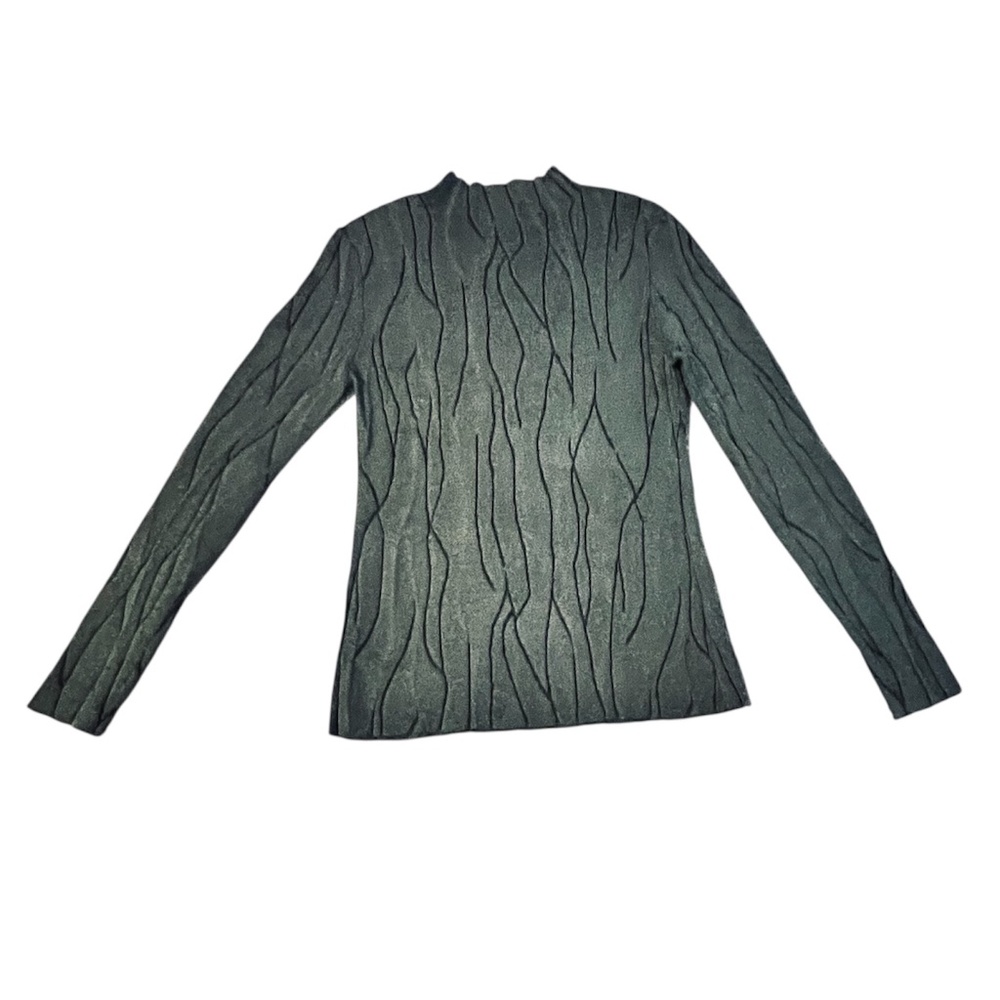 NIC + ZOE Knit Tundra Mock Sweater Olive/Gray Size M